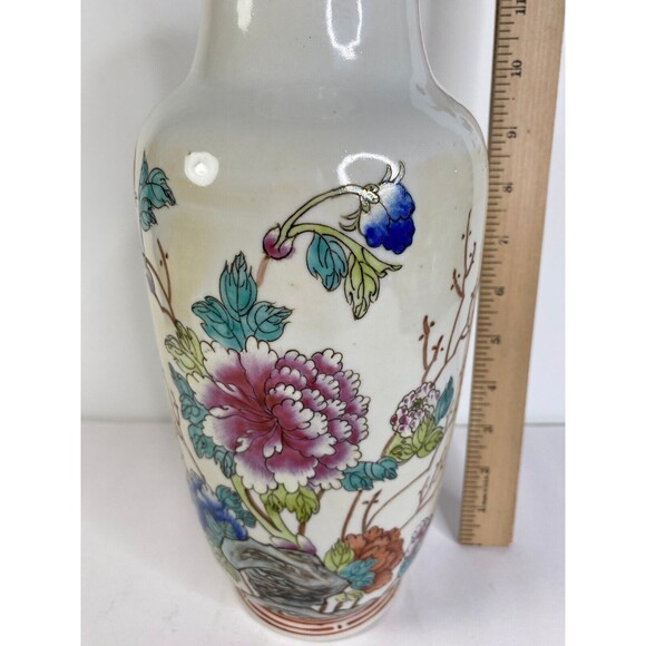 Vintage Chinese Vase Procelain 13 inches Red Stamp on Bottom #2 - Picture 7 of 8